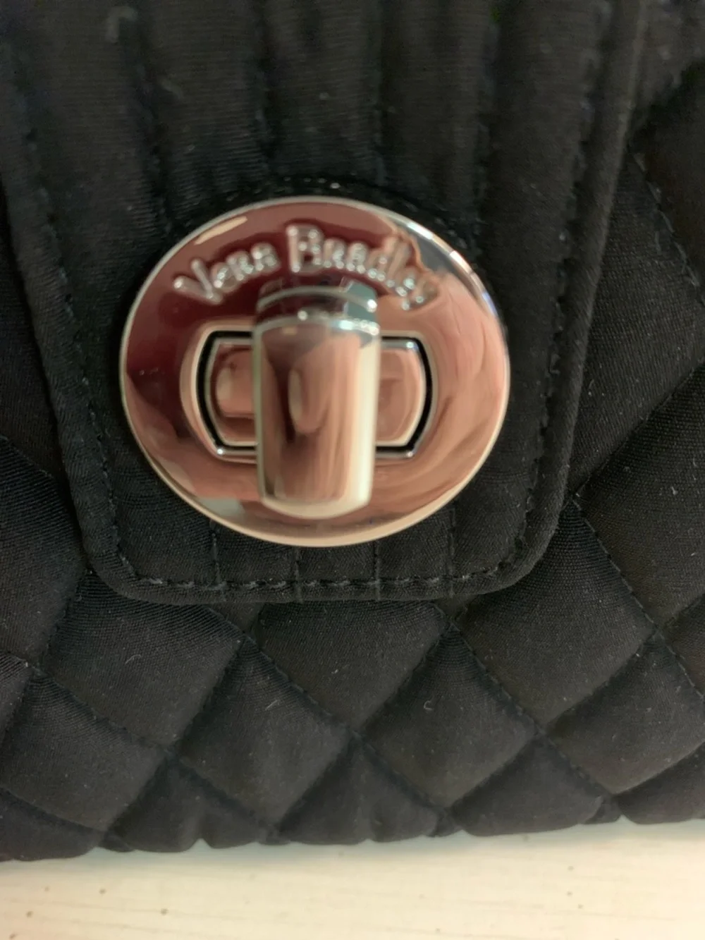 Vera Bradley Black Quilted Zip Wallet with Turn-Lock - Picture 3 of 7